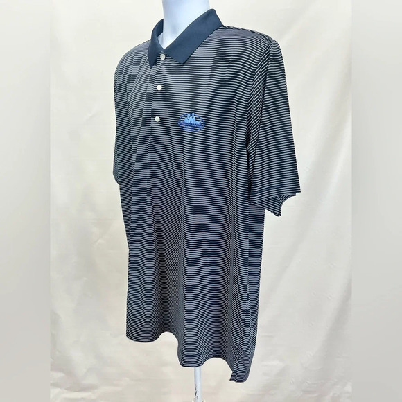 PAGE & TUTTLE Men’s navy stripe golf polo‎ size XL - Picture 4 of 12